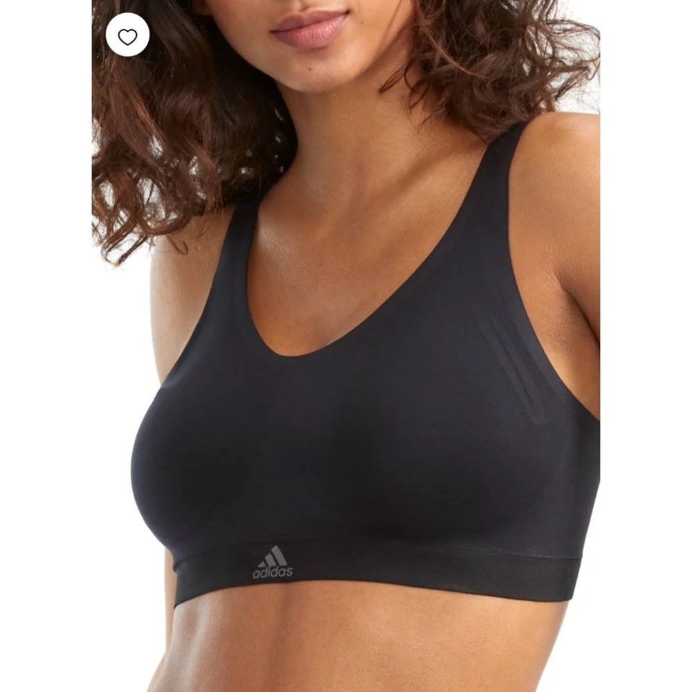 NWT Adidas Womens Seamless Bralette Style-4A7H65 Black Sport Bra Size Large